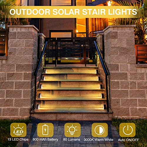 30 discount on 6 Pack Solar Stair Lights, Outdoor Step Lights Solar Powered, Warm White Solar S
