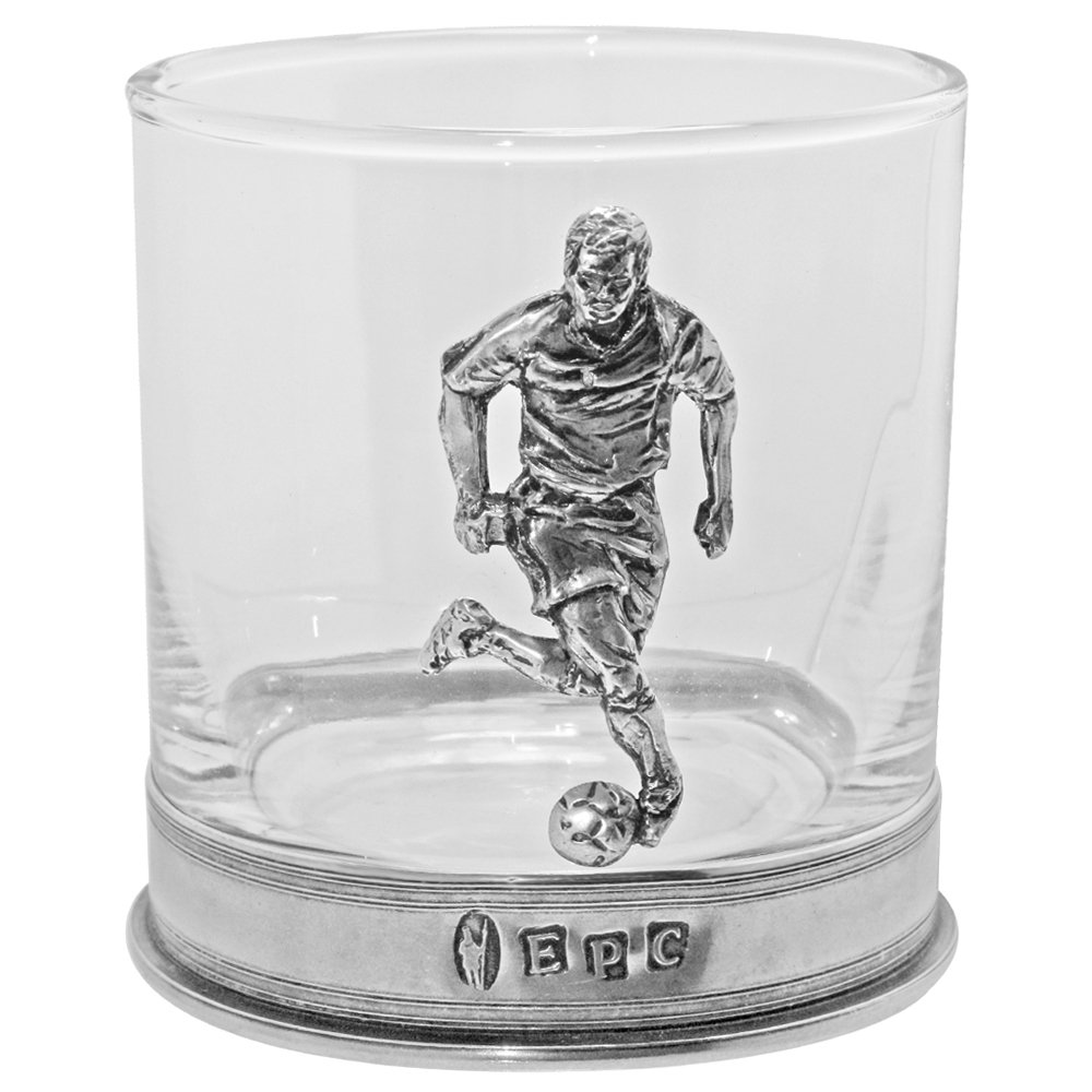 English Pewter Company Whisky Glass Tumbler with Football Badge [TUM04]