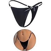 comeondear G-string Thongs for Women Micro Thong Sexy Low Rise T-Back Plus Size Adjustable Bikini Panties Underwear