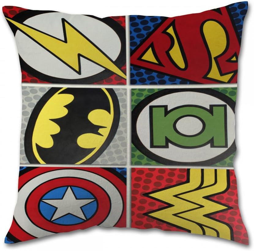 LZ PILLOW Dc Comics Vs Marvel Cotton Square Pillow Covers (20x20 Inch One Side)