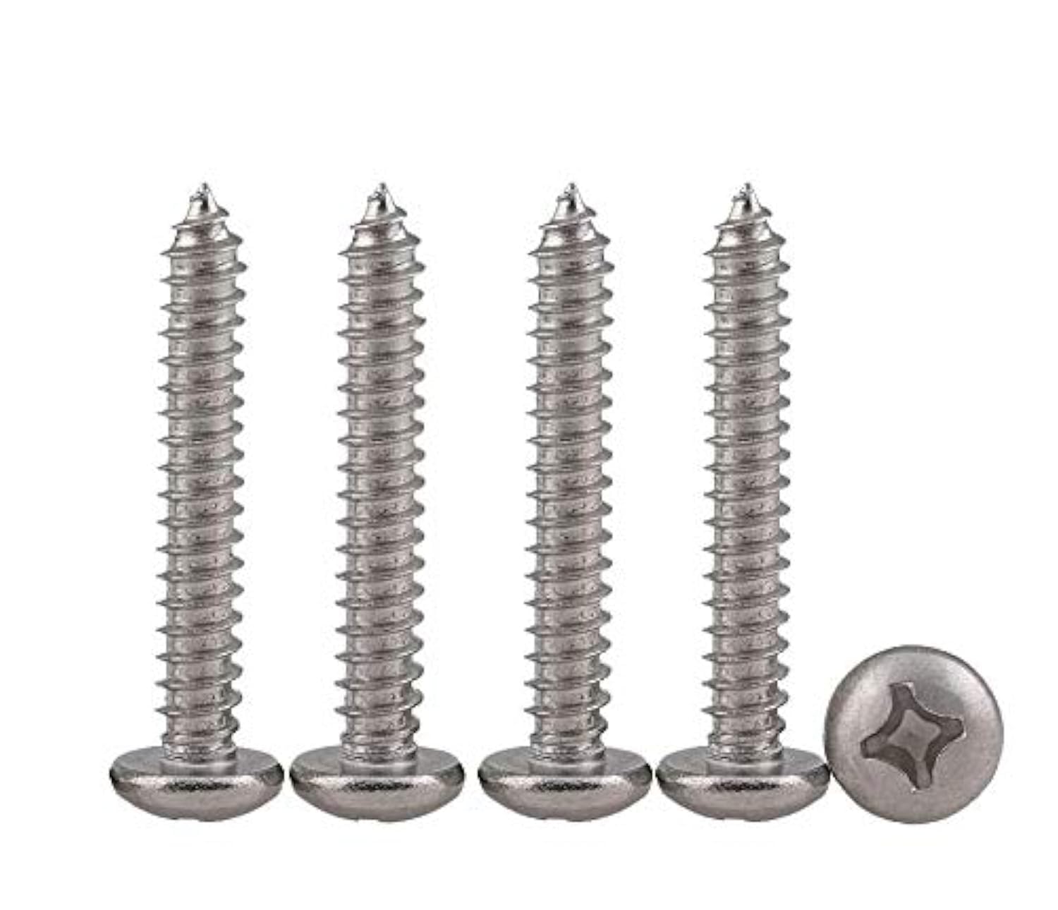 Drenky M3X25 100PCS Pan Head Screws 304 Stainless Steel Self-Tapping Phillips Screw Self-Drilling Wood Screw Standard Cross Head Screws Full Thread Woodworking Fastener
