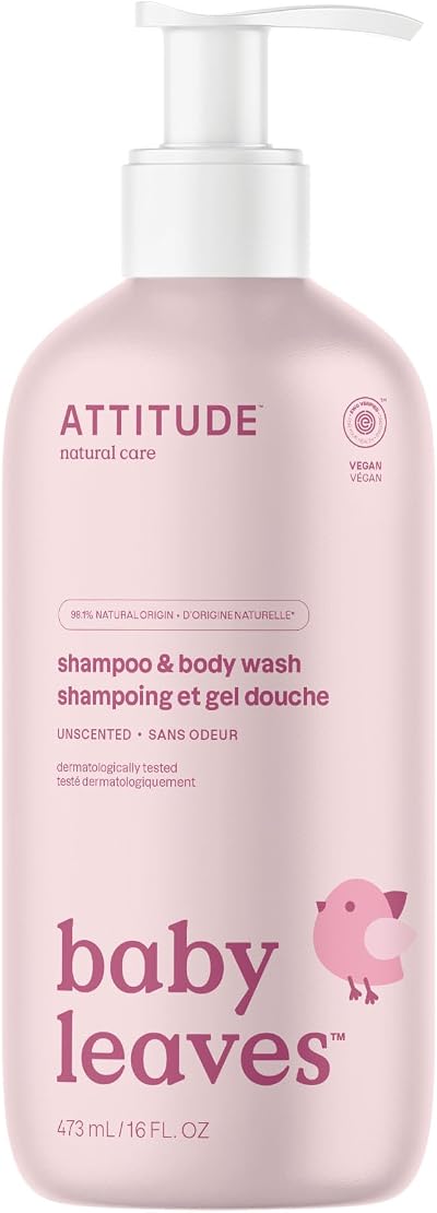 ATTITUDE 2in1 Baby Shampoo and Body Wash Unscented 473 mL