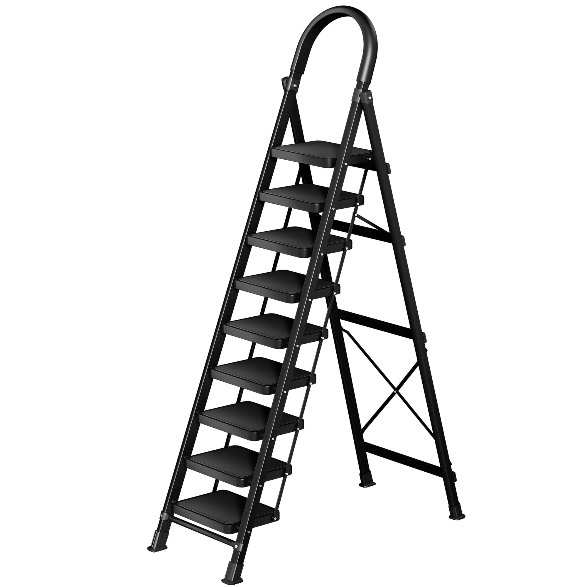 Photo 1 of *USED*
9 Step Ladder with Handrailsfor 12 Feet High Ceiling, Folding Step Stool with Anti-Slip Wide Pedal for Home Kitchen Pantry Office, Black