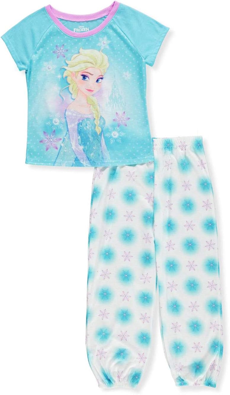 Disney Frozen Big Girls 2Piece Pajamas Featuring Elsa