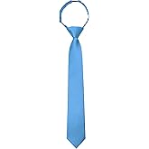 JEMYGINS Solid Color Boys Tie Pre-tied Adjustable Kids Necktie for Age 8-12 Wedding School Graduation