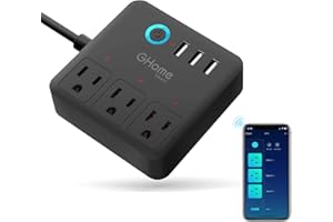 GHome Smart Plug Power Strip Works with Alexa & Google Home - 3 Individually Controlled Smart Outlets Switches 3 USB Ports, 4FT Extension Cord, WiFi Power Strip, Multi-Plug Extender for Home Offices