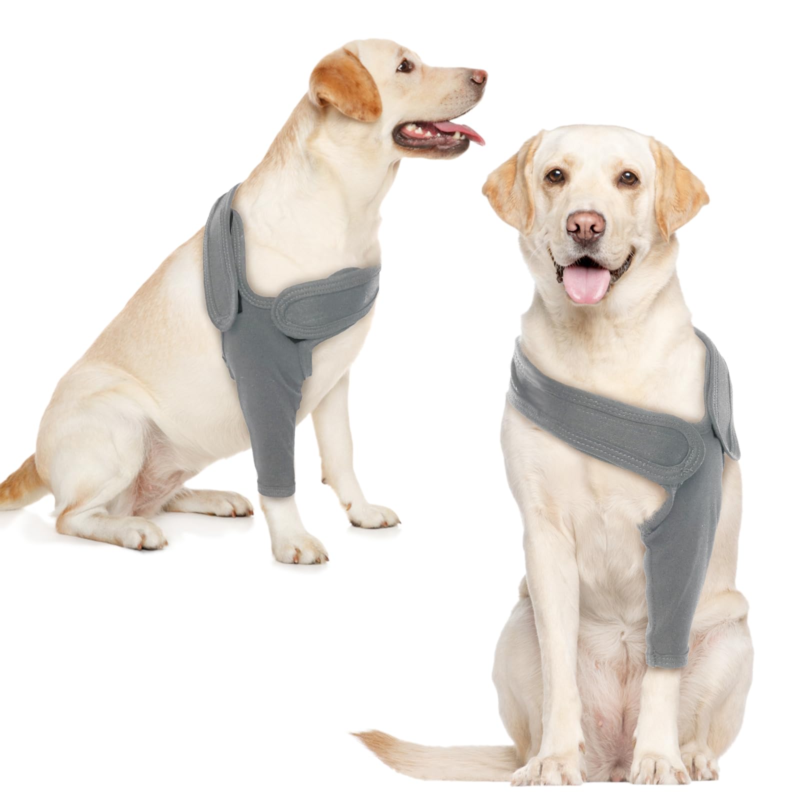 Recovery Sleeve Dog, Elbow Pads for Dogs, Elbow Bandage Protector, Dog Surgery Recovery Sleeves Front Right Left Leg for Hot Spots, Wounds, Bandages, Anti Licking for Dogs, Grey S