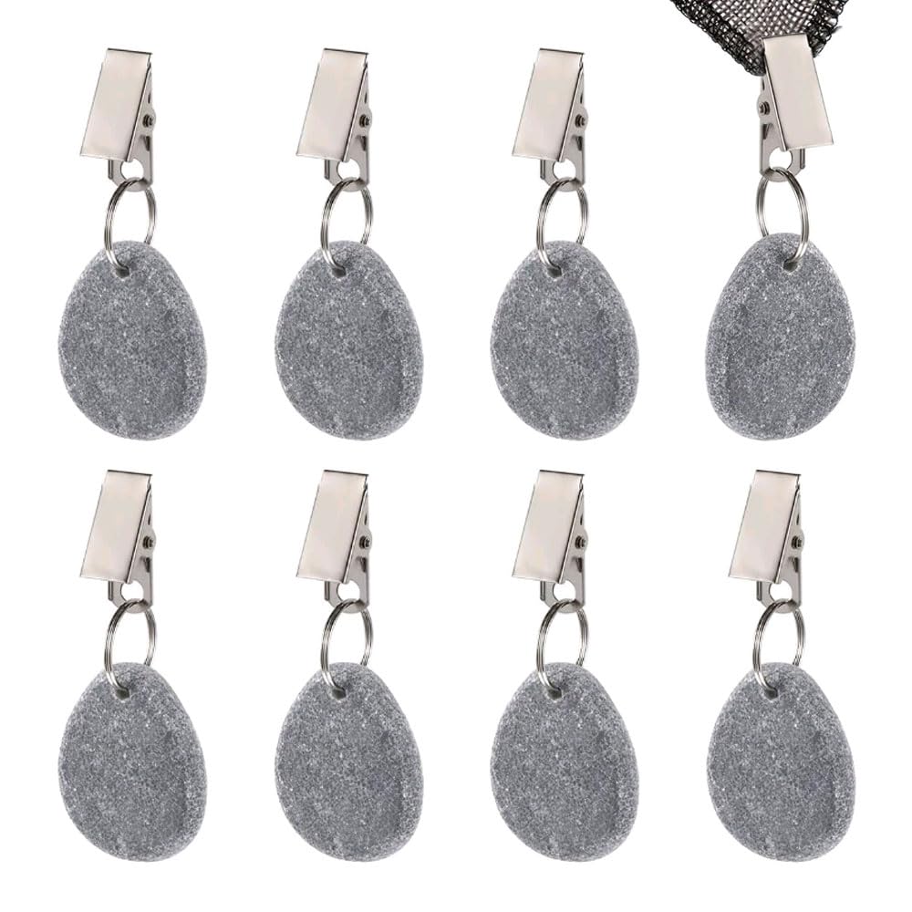 WANGCL 8PCS Tablecloth Weights Tablecloth Pendant With Stainless Steel Clip For Outdoor Family Dinner Garden Party Wedding Camping Picnic-Drop Shape Gray