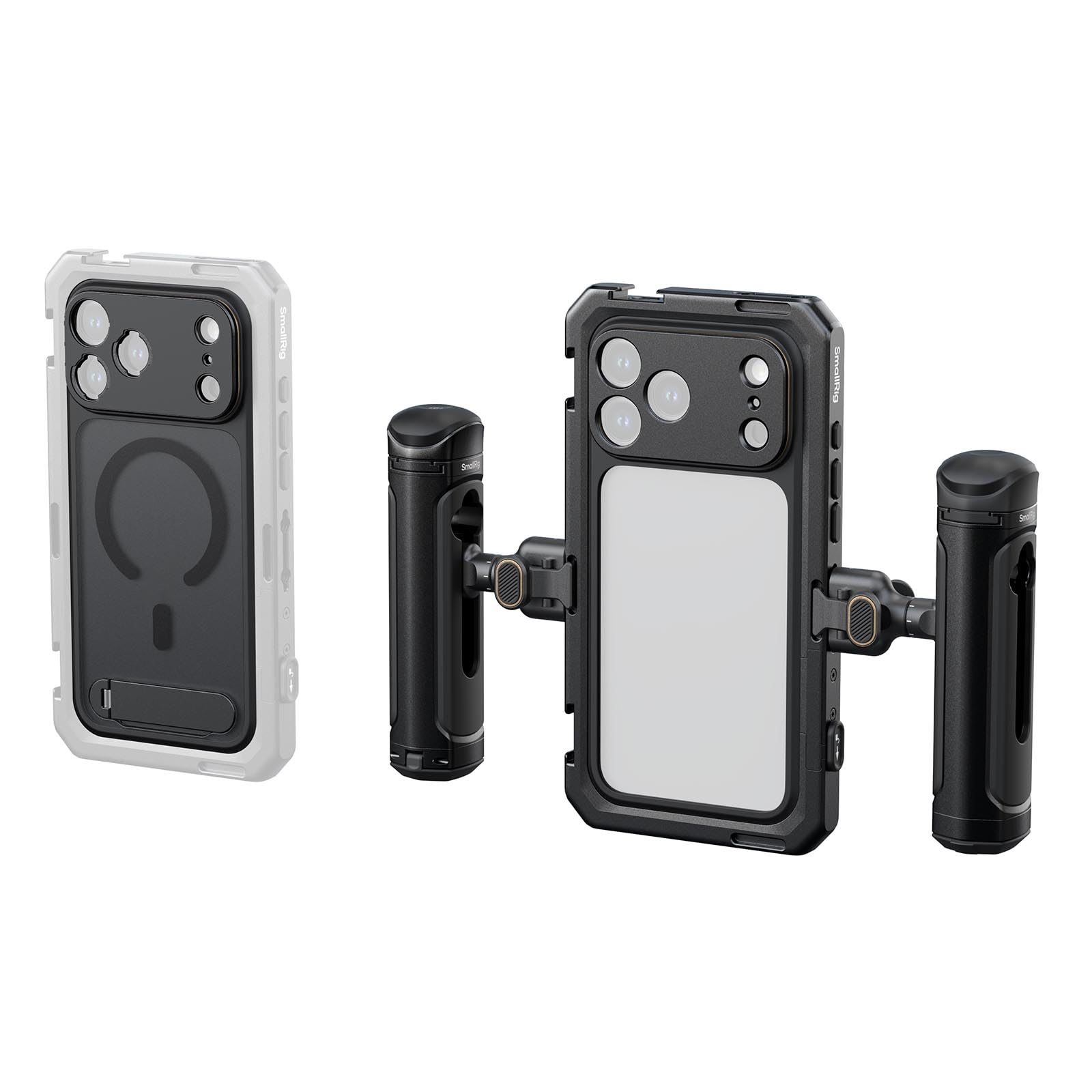 Photo 1 of SmallRig Phone Video Cage Dual Handheld Kit for iPhone 17 Pro, Phone Rig with Wireless Quick Release Side Handle, 17mm T-Mount & Lens Backplate for Video Recording/YouTube/Live Streaming/Vlog - 5540