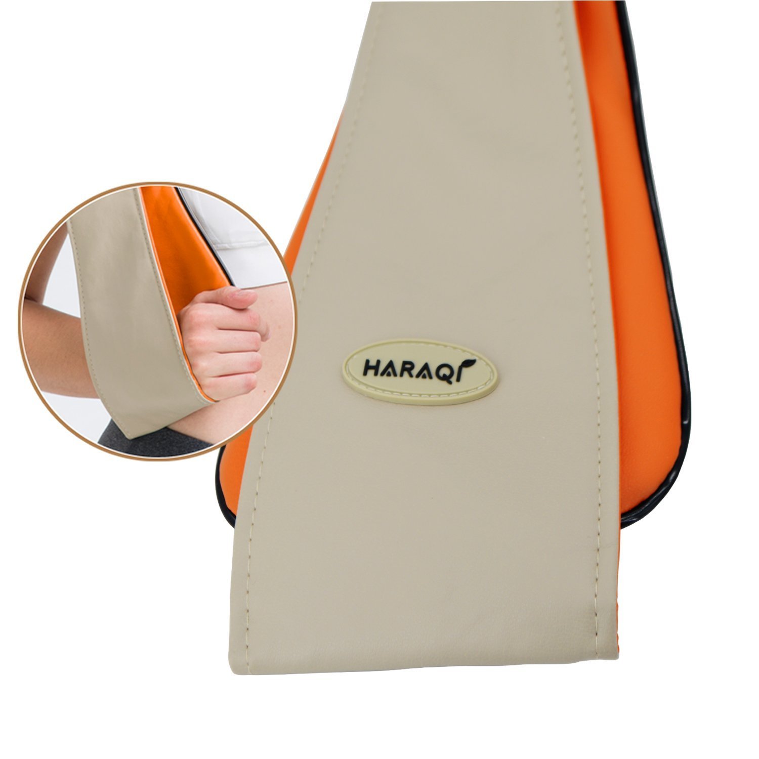 Shiatsu Neck Back Shoulder Massager with Heat,Deep Kneading Heating Massager Rollers,Car & Home Double Use[Auto Turn Off/Bi-Direction Control](Beige)