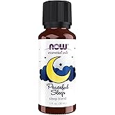 NOW Essential Oils, Peaceful Sleep Oil Blend, Relaxing Aromatherapy Scent, Blend of Pure Essential Oils, Vegan, Child Resistant Cap, 1-Ounce