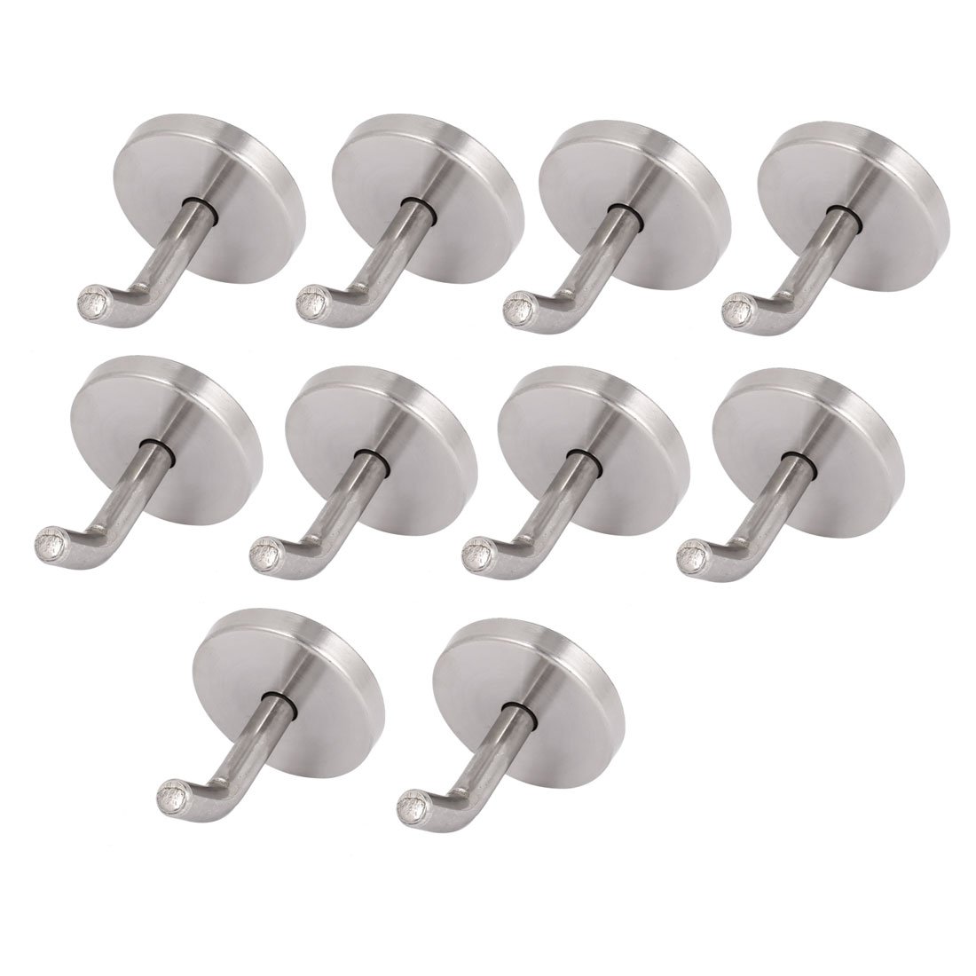 Sourcingmap Bathroom 40x50mm Wall Mount Stainless Steel Coat Hook Hangers 10pcs