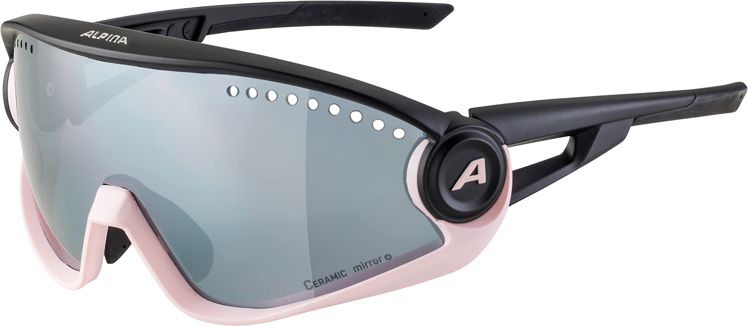 ALPINA Unisex - Adult, 5W1NG sports glasses, light-rose-black matt, One Size