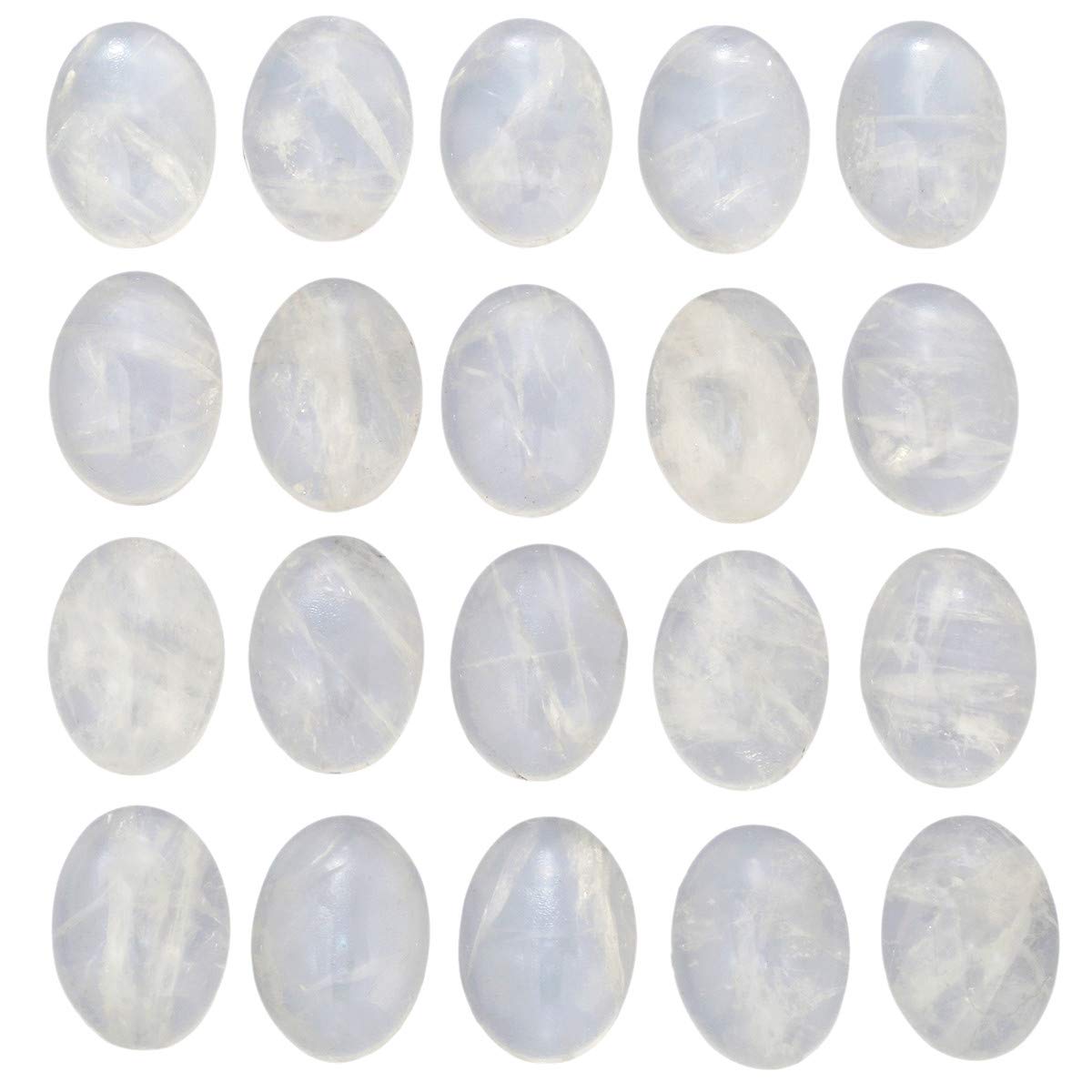 mookaitedecor 12pcs Oval Cabochon Gemstone CAB Flatback Stone for Jewelry Making, Stone