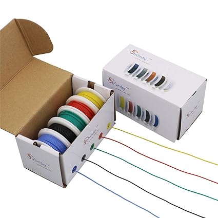 Striveday Flexible Silicone Wire 24awg Electric Wire 24 Gauge Coper Hook Up Wire 300V Cables Electronic Stranded Wire Cable Electrics Diy Box-1