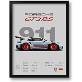 Quadro com Moldura 911 GT3 RS - Tam. 33x43cm