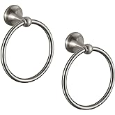 BGL Towel Ring Brushed Nickel Matal Wall Mount for Bathroom 2 Pack Classic Style