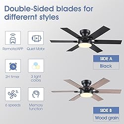 Goniyado 46" Low Profile Ceiling Fans with Lights