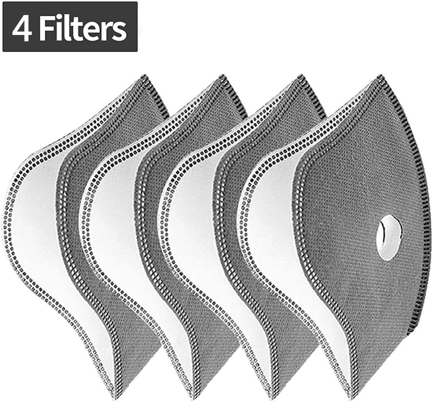 Iriscoco Dust Mask with Filter, Sports Face Mask, Has 4 Filters Men's and Women's, Half Face Mask Reusable Activated Carbon Dustproof Respirator Mask Respirator, Mountain Bike Riding (4 Filters)