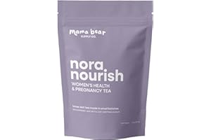 MAMA BEAR SUPPLY CO. Nora Nourish Organic Pregnancy Tea – Red Raspberry Leaf Herbal Blend for Third Trimester, Postpartum & Women's Health – Caffeine-Free Loose Leaf Tea (2 oz (30 servings))