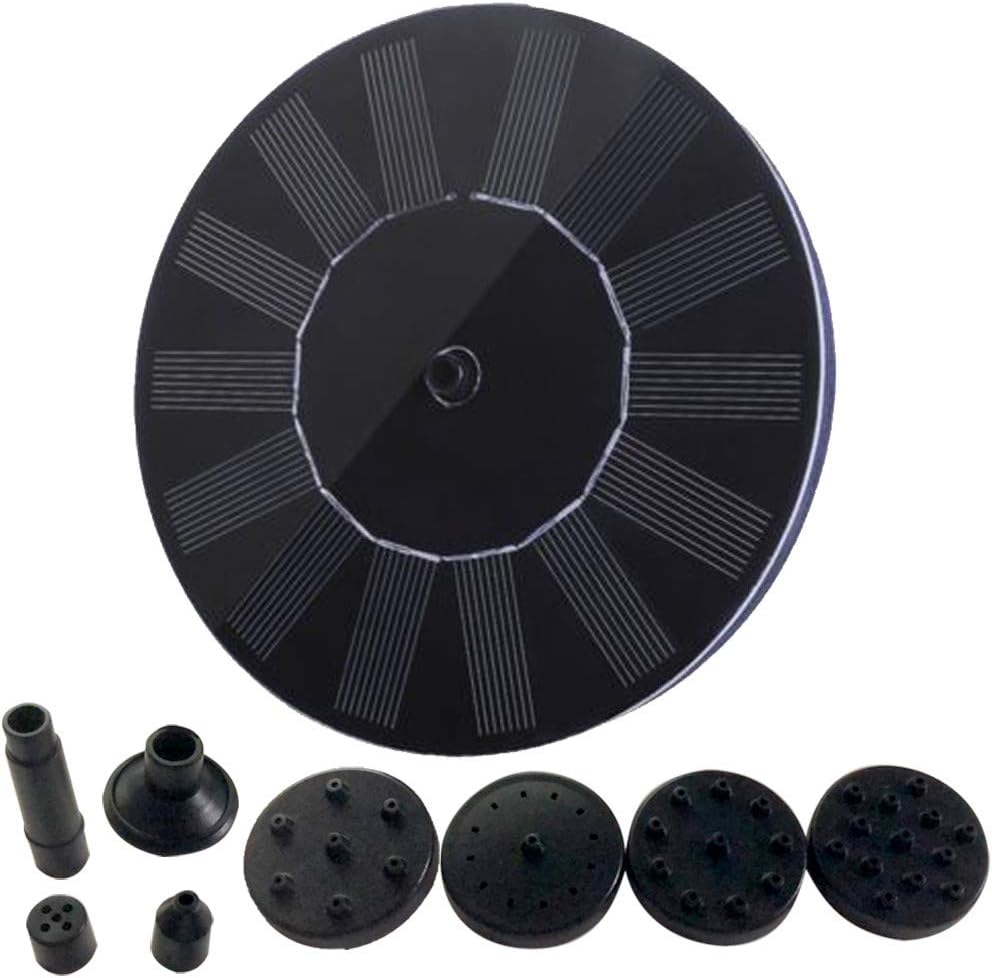 Solar Fountain Pump, salaheiyodd Solar Powered Bird Bath Fountain Pump 7v/1.4w Solar Panel Kit Water Pump, Outdoor Watering Submersible Pump for Pond, Pool, Garden, Fish Tank, Aquarium