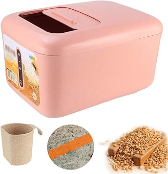 Contenedor de Almacenamiento de Arroz, Cubo de Arroz de Trigo Caja de