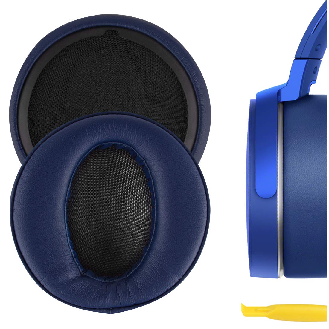 Geekria Replacement Ear Pads for SONY MDR-XB950BT, MDR-XB950B1, MDR-XB950/H Headphones Ear Cushions, Repair Parts (Navy Blue)