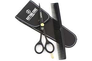Kutting Edge Hair Scissors 6.0" Hairdresser Shears Professional Barber Hair cutting Trimming kit Black with Comb and Pouch fo