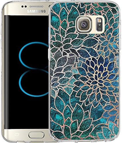 S8 Case Blue-Green gem Floral Design, LAACO Scratch Resistant TPU Gel Rubber Soft Skin Silicone Protective Case Cover for Samsung Galaxy S8