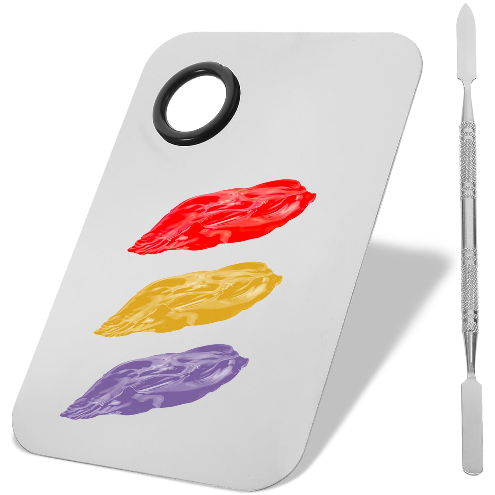 Makeup Mixing Palette - Make-up Palette Blending Palettes with Tool for Mixing Foundation Silver