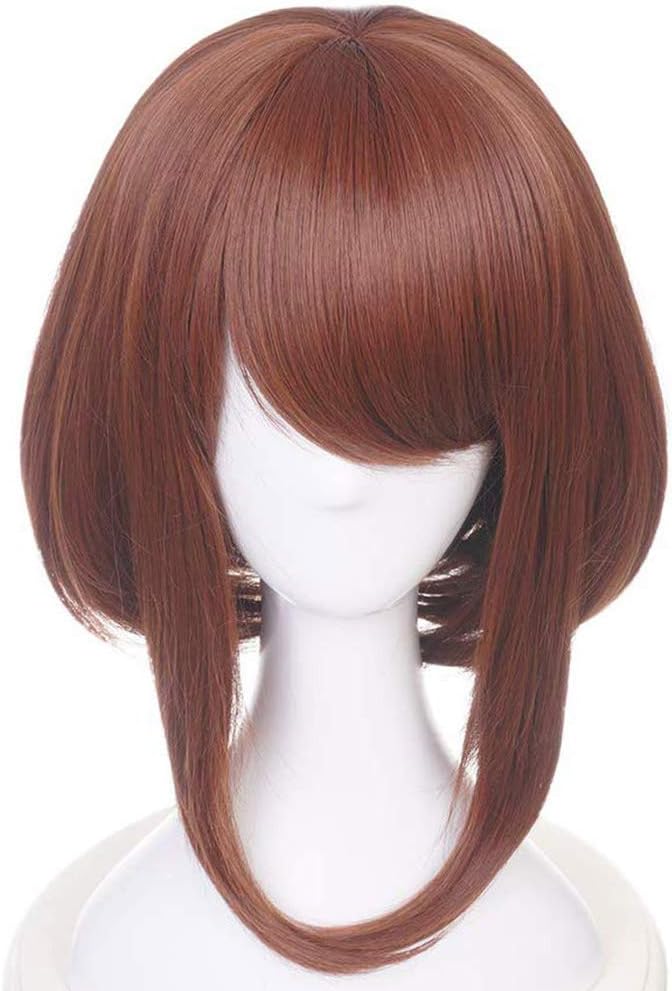 My Hero Academia Anime Cosplay Ochako Uraraka Hair Wig With Bangs Short 