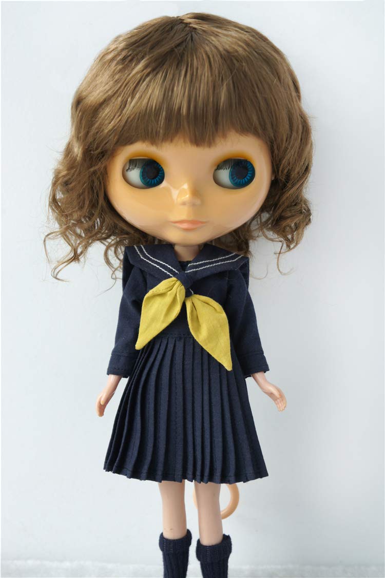 Doll Wigs JD260 10-11inch 26-28CM Short Lady Curls Synthetic Mohair BJD Doll Wigs (Brown, 10-11inch)