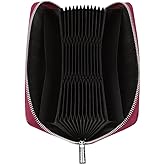 Cynure Women 36 Slots RFID Blocking Card Holder Large Long Leather Zipper Organizer Accordion Wallet