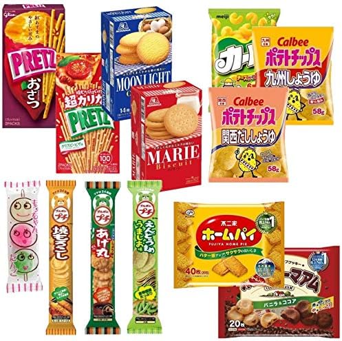 Amazon ポテトチップス クッキー ビスケット お菓子 詰め合わせ ホームパイ カントリーマアム プリッツ 江崎グリコ カルビー ブルボン ロワcセット ノーブランド品 スナック菓子 通販