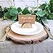 Supla 20 Pcs Rustic Wood Wedding Place Card Holders with 30 Pcs Kraft Tented Cards Half-Round Table Numbers Holder Stand Wooden Memo Holder Card Photo Picture Note Clip Holders Escort Card Holder