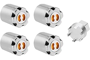 TCRC 4PCS Aluminum M2 Wheels Center Caps Lock Nuts for 1/24 RC Crawler Car SCX24 AX24 Upgrade(Chrome)