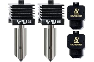 IdeaFormer-3D 2Pcs 0.6mm P2S H2S H2D Print Head Hotend Kit, Performance Extruder Hotend Kit with Removable Hardened Steel Nozzle for Bambu Lab P2S H2S/H2D/H2D Combo/A1/A1 Mini Laser 3D Printer