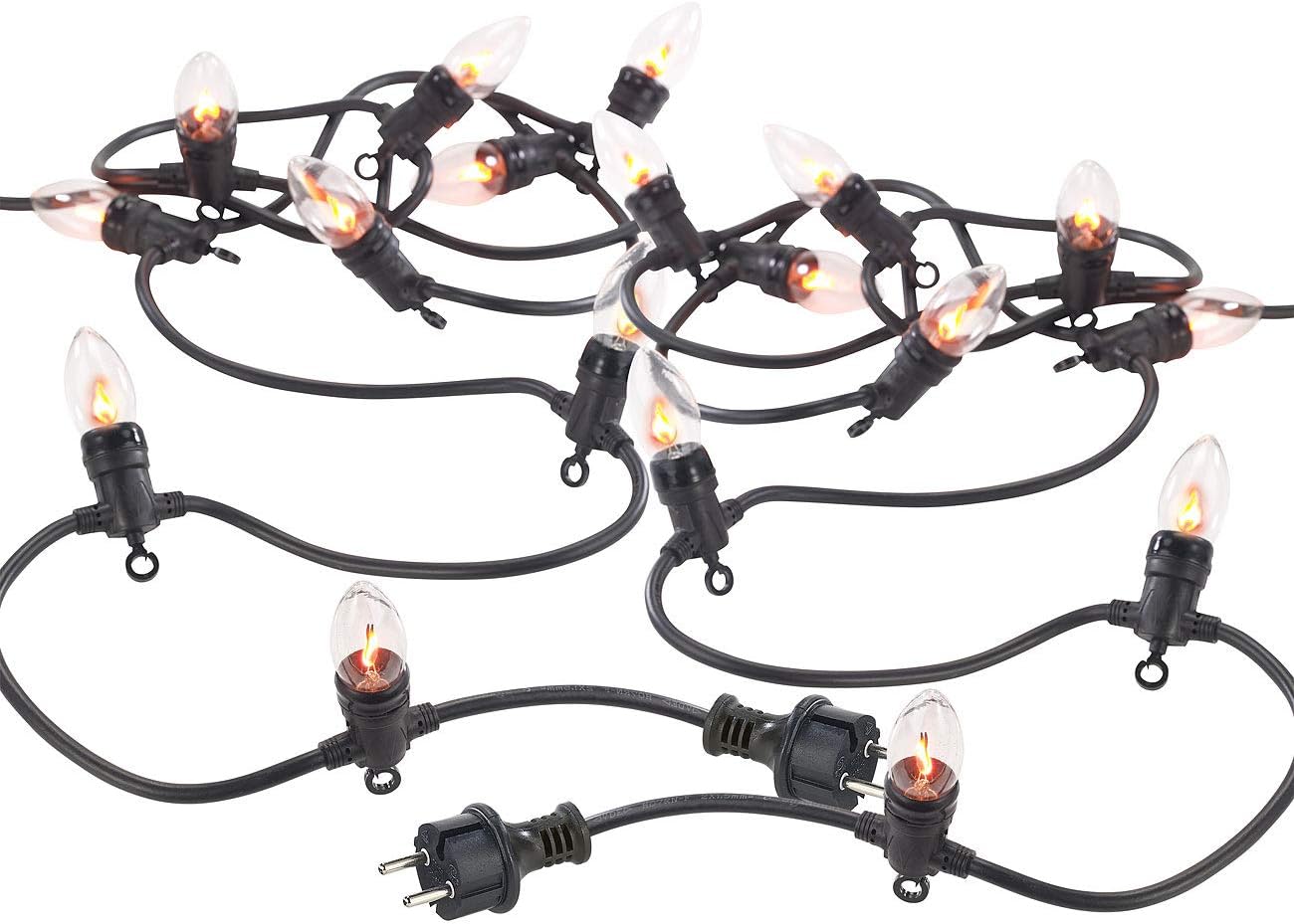 2 guirlandes lumineuses décoratives 4,2 m à 10 ampoules effet flammes [Lunartec] Amazon.fr