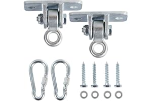 Jungle Gym Kingdom Swing Set Hangers - 4 Heavy Duty Brackets with Locking Snap Hooks for Porch, Patio, Playground - Indoor/Outdoor Hardware & Accessories