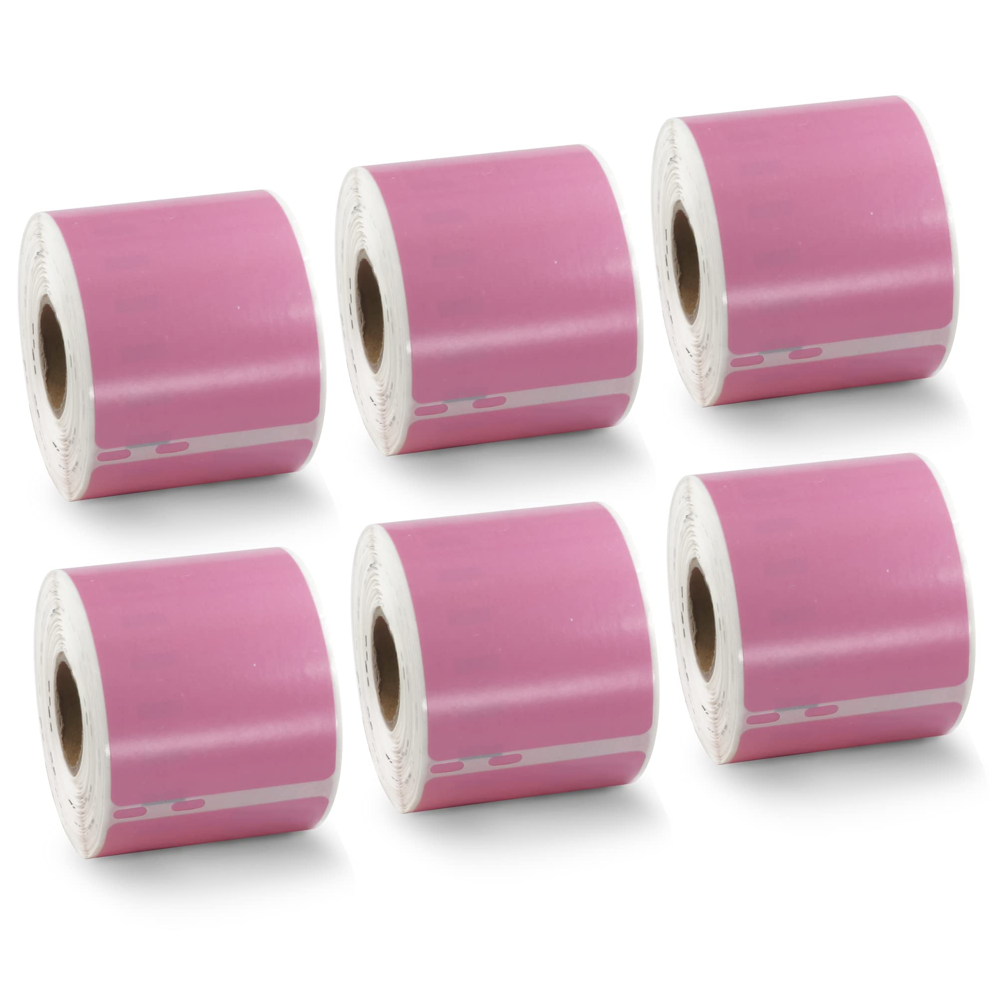BETCKEY - 6 Rolls Pink Large Shipping/Name Badge Labels Compatible with DYMO 99014(S0722430), 54mm x 101mm, 1440 Colored Labels Compatible with DYMO LabelWriter 450, 4XL, NOT Fit 550 or 5XL