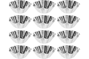 Garneck 24 Pcs Stainless Steel Mini Tart Molds: 2.4 Inch Round Non Stick Egg Tartlet Pans - Reusable Pie Cupcake Tins Bakewar
