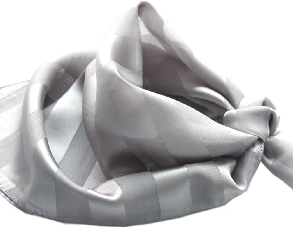 Kkusebo Women's Mini Square Satin Stripe Scarf