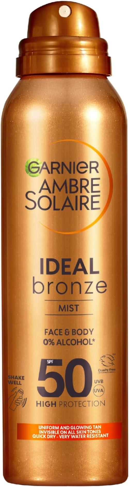 Garnier Ambre Solaire SPF50 Ideal Bronze Tanning Mist 150ml Face & Body