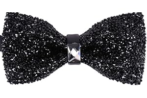 Elfeves Men's Big Boy Sparkle Rhinestone Bow Tie Novelty Banquet Wedding Pre-Tied Bowtie