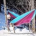 Hammock for Camping Single & Double Hammocks - Top Rated Best Quality Gear For The Outdoors Backpacking Survival or Travel - Portable Lightweight Parachute Nylon SO Fuchsia Sky Blue