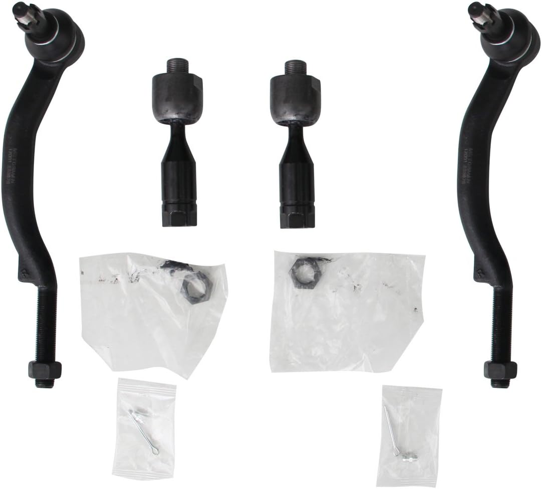 MOTORMAN 4 pcs (2) EV80965+(1) ES3675+(1) ES3676 Front Tie Rod End Set 16mm 2004-2007 Buick Rainier 2002-2009 Chevrolet Trailblazer 2002-2009 GMC Envoy 2003-2008 Isuzu Ascender,2005-2009 Saab 9-7X