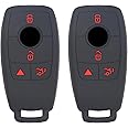2 PCS Silicone 4 Button Remote Control Key Case Fob Shell Cover Ring Holder Protector for Mercedes Benz GLA GLB GLC GLE GLS CLA CLS EQA EQB EQC A B C E S G Class Car Replacement
