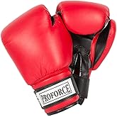 ProForce Unisex Leatherette Boxing Gloves (Red w/Black Palm, 18 oz.)
