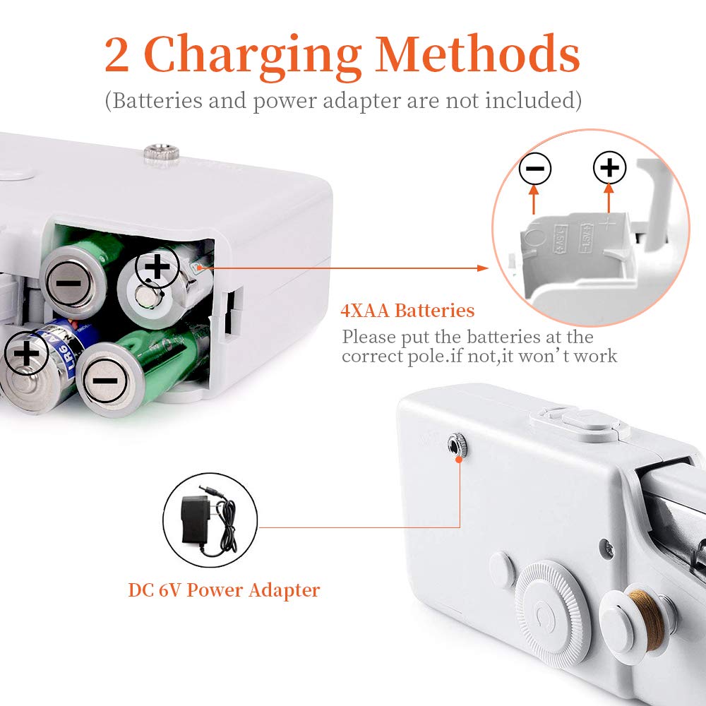 Handheld Sewing Machine Mini Portable Electric Stitching Machine Fabric Clothing Cordless Craft Sewing Machine for Home Travel