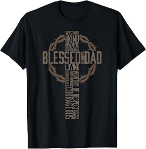 for Dad Husband Blessed Dad Christian T-Shirt